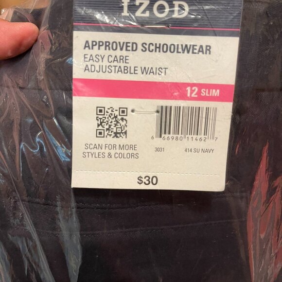 Navy Uniform Girl Pants Size 12 slim New - Picture 2 of 2